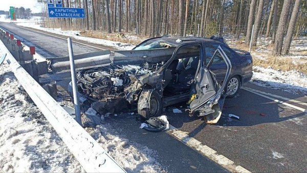 В Белыничском районе водитель врезался в дорожное ограждение, которое пробило авто насквозь