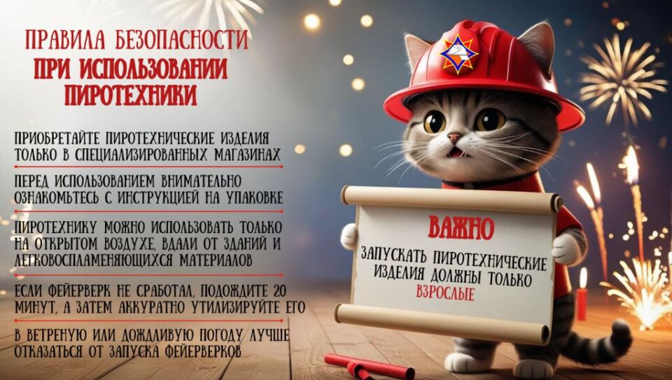 Белыничский РОЧС: правила безопасности при использовании пиротехники